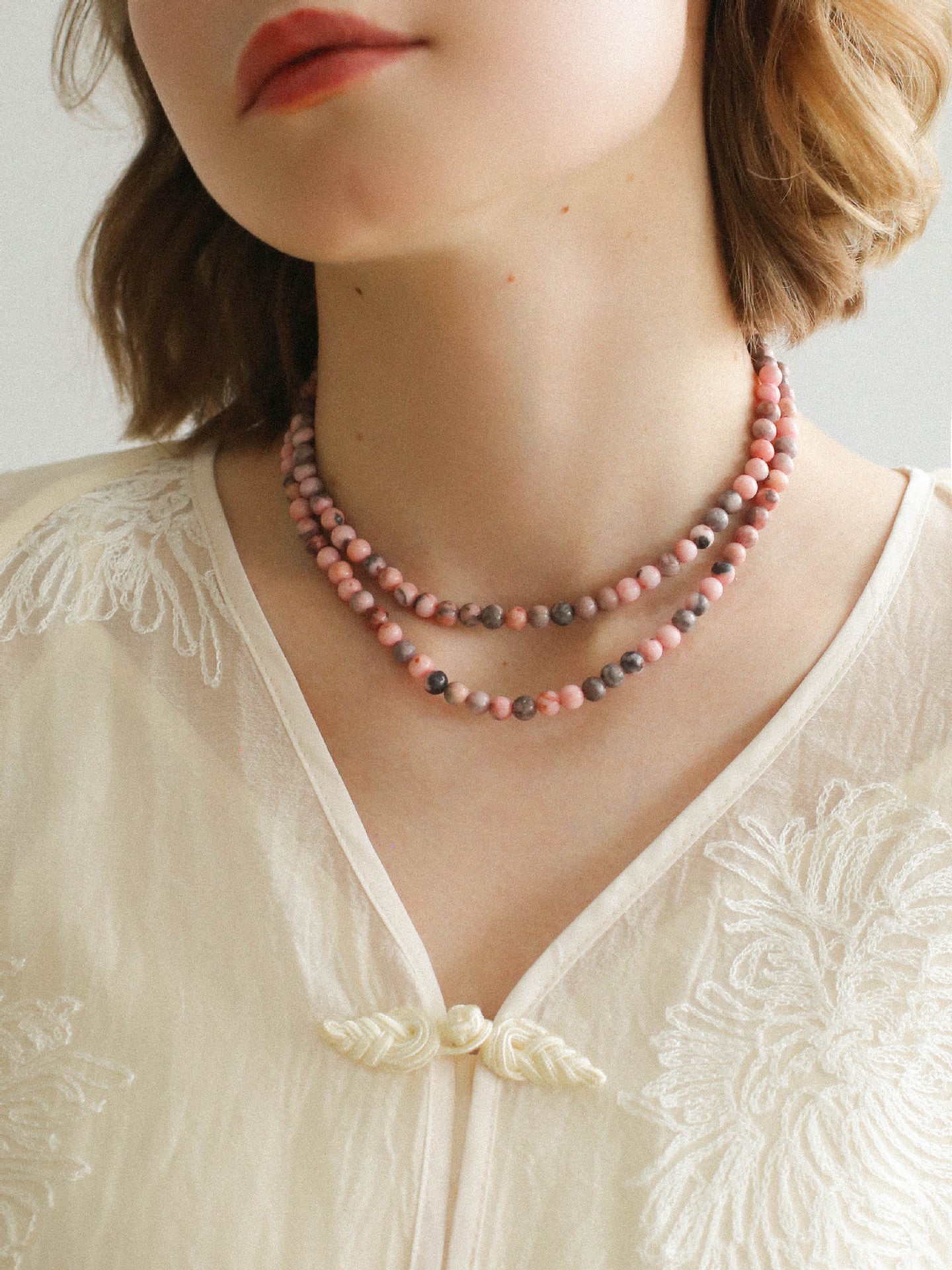 Long Multi - Colored Gemstone Beaded Necklace - floysun