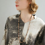 Long Multi-Colored Gemstone Beaded Necklace - floysun
