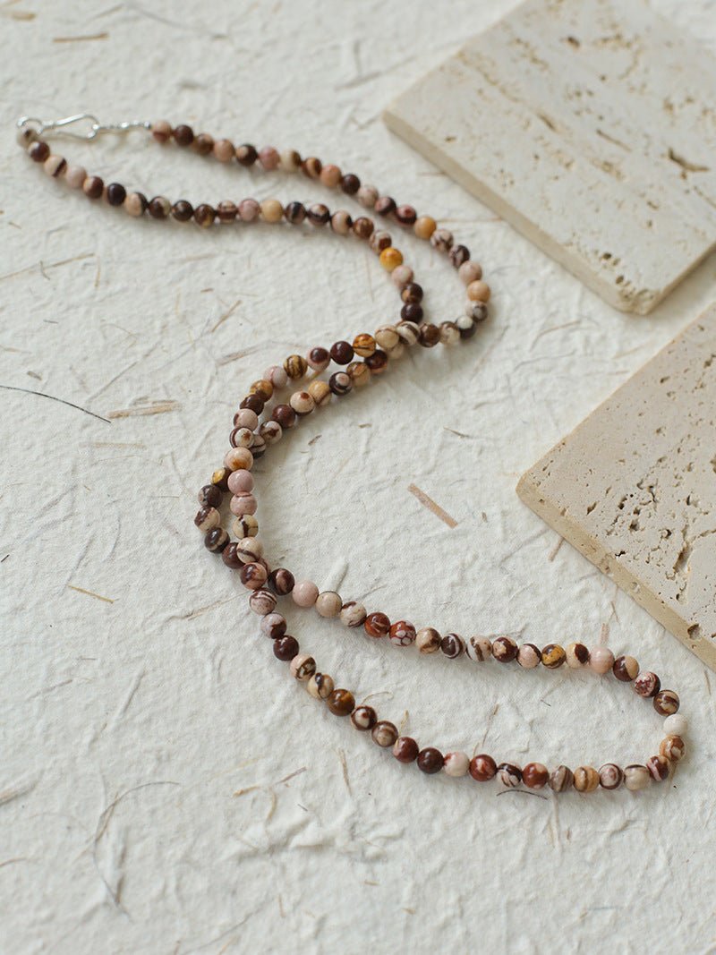 Long Multi-Colored Gemstone Beaded Necklace - floysun