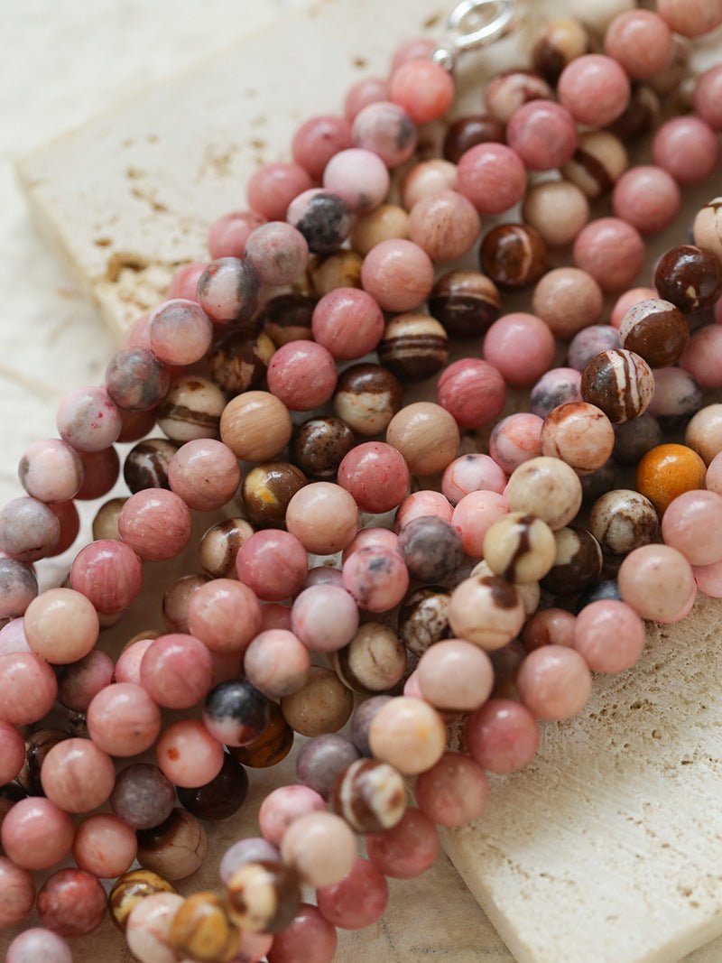 Long Multi-Colored Gemstone Beaded Necklace - floysun