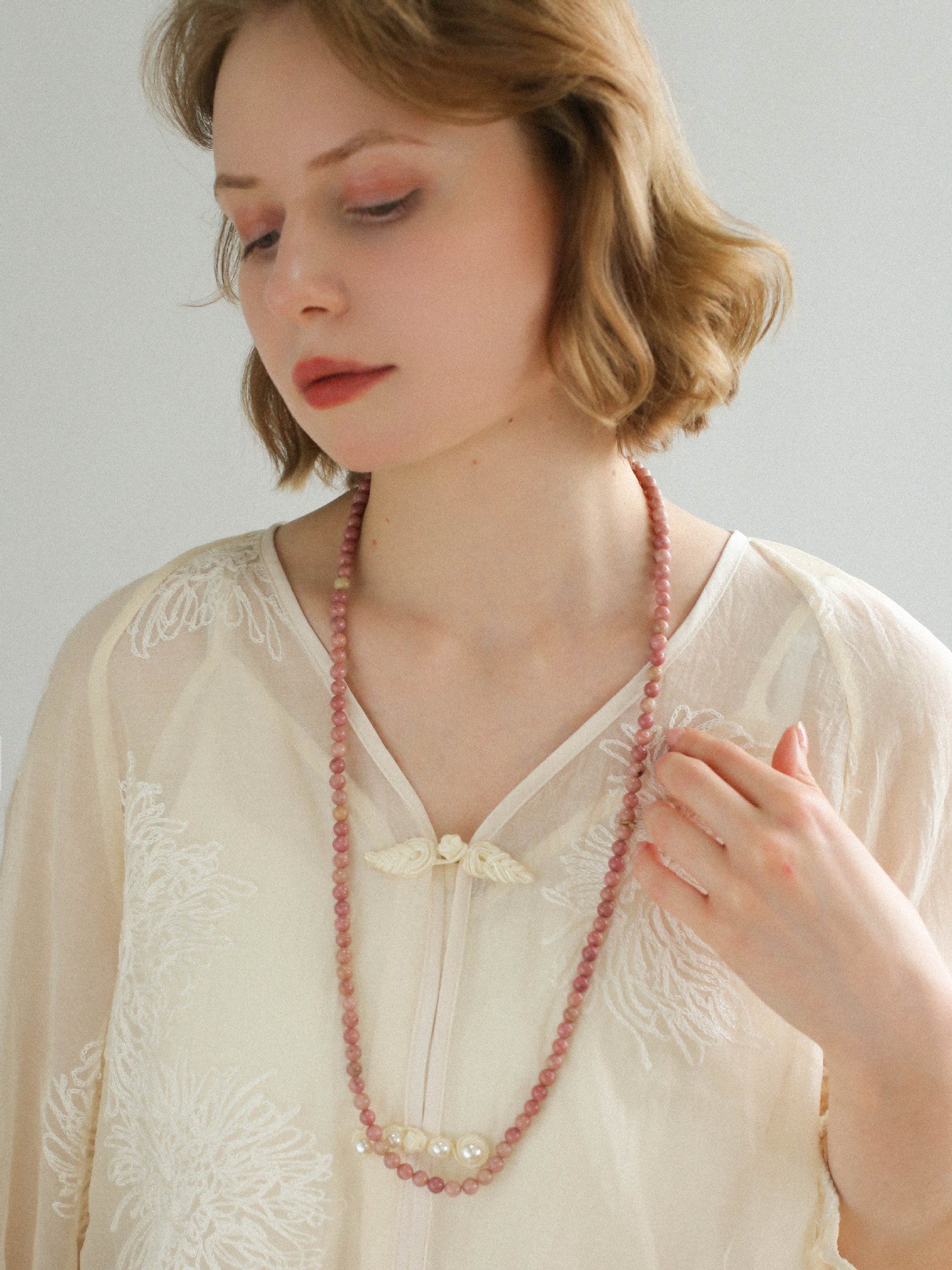Long Multi-Colored Gemstone Beaded Necklace - floysun