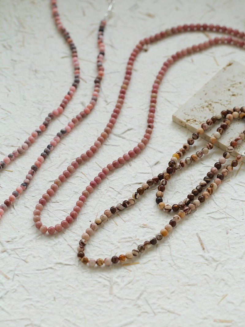 Long Multi-Colored Gemstone Beaded Necklace - floysun