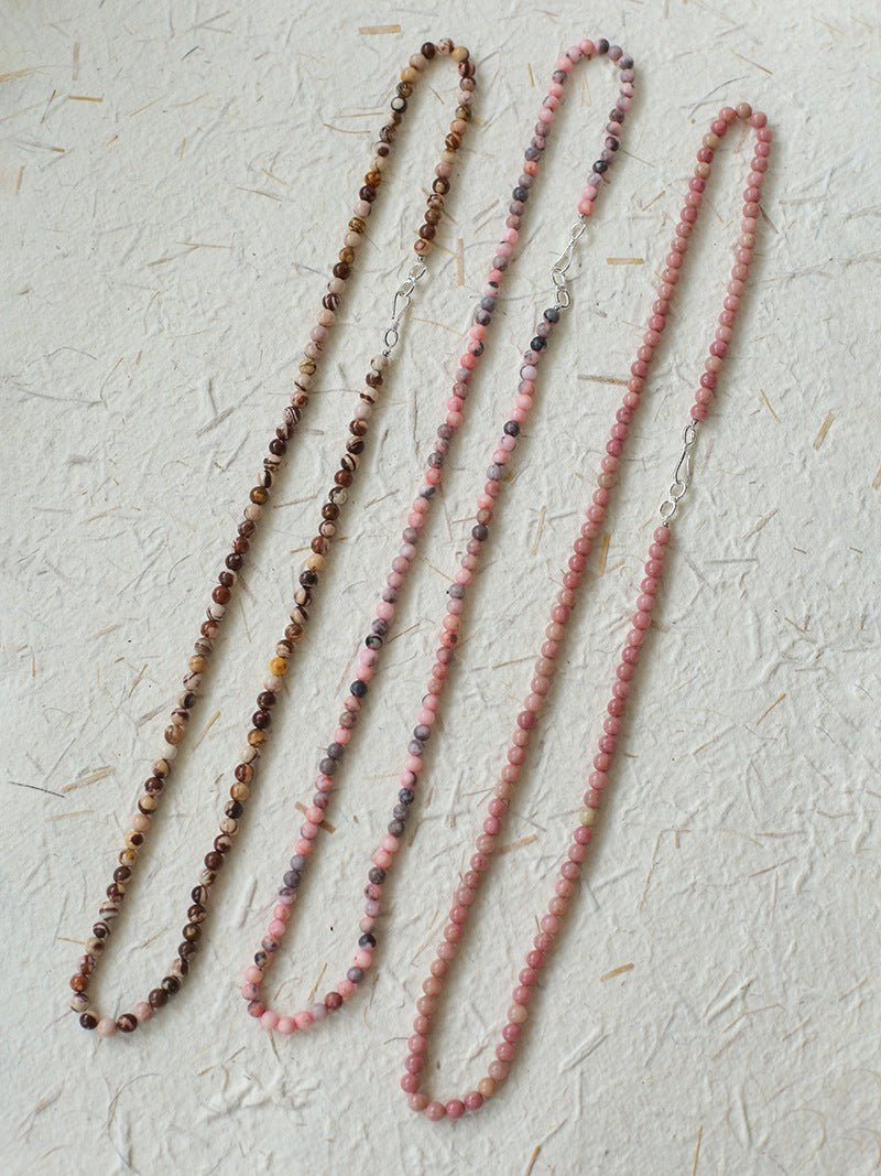 Long Multi-Colored Gemstone Beaded Necklace - floysun