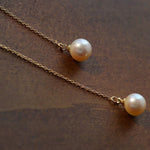 Long Pearl Threader Drop Earrings - floysun