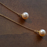 Long Pearl Threader Drop Earrings - floysun