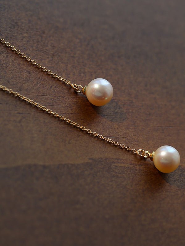 Long Pearl Threader Drop Earrings - floysun