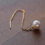 Long Pearl Threader Drop Earrings - floysun