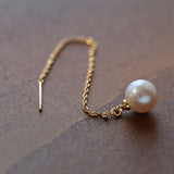 Long Pearl Threader Drop Earrings - floysun