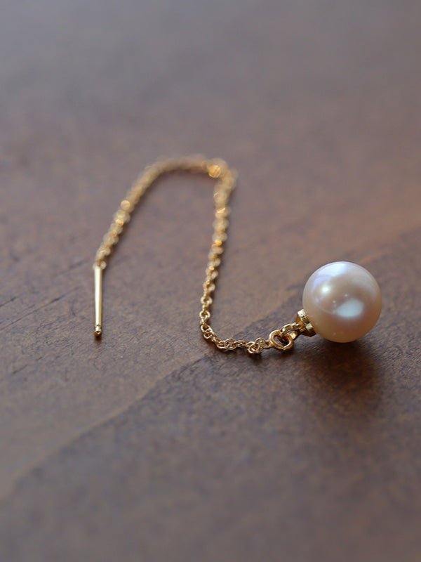 Long Pearl Threader Drop Earrings - floysun