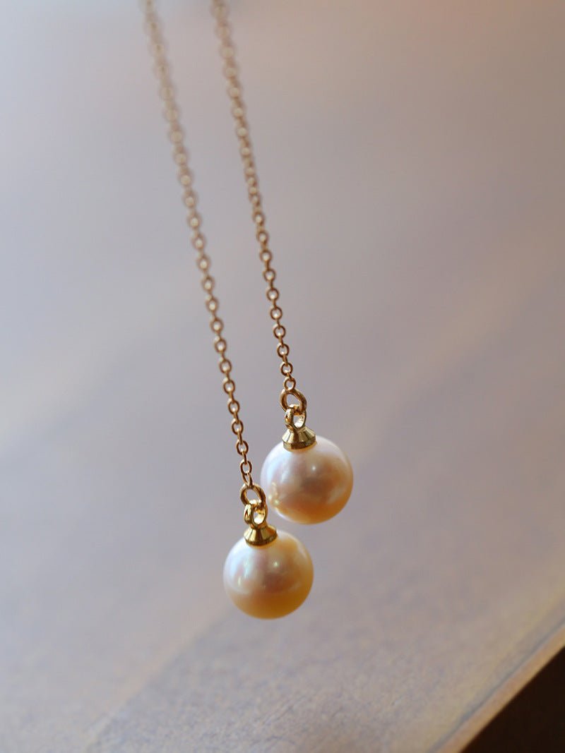 Long Pearl Threader Drop Earrings - floysun