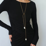 Long Twisted Chain Vintage Baroque Pendant Necklace - floysun