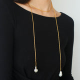 Long Twisted Chain Vintage Baroque Pendant Necklace - floysun