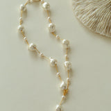 Long Y - shaped Faux Baroque Chain Necklace - floysun