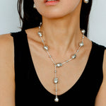 Long Y - shaped Faux Baroque Chain Necklace - floysun