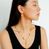 Long Y - shaped Faux Baroque Chain Necklace - floysun