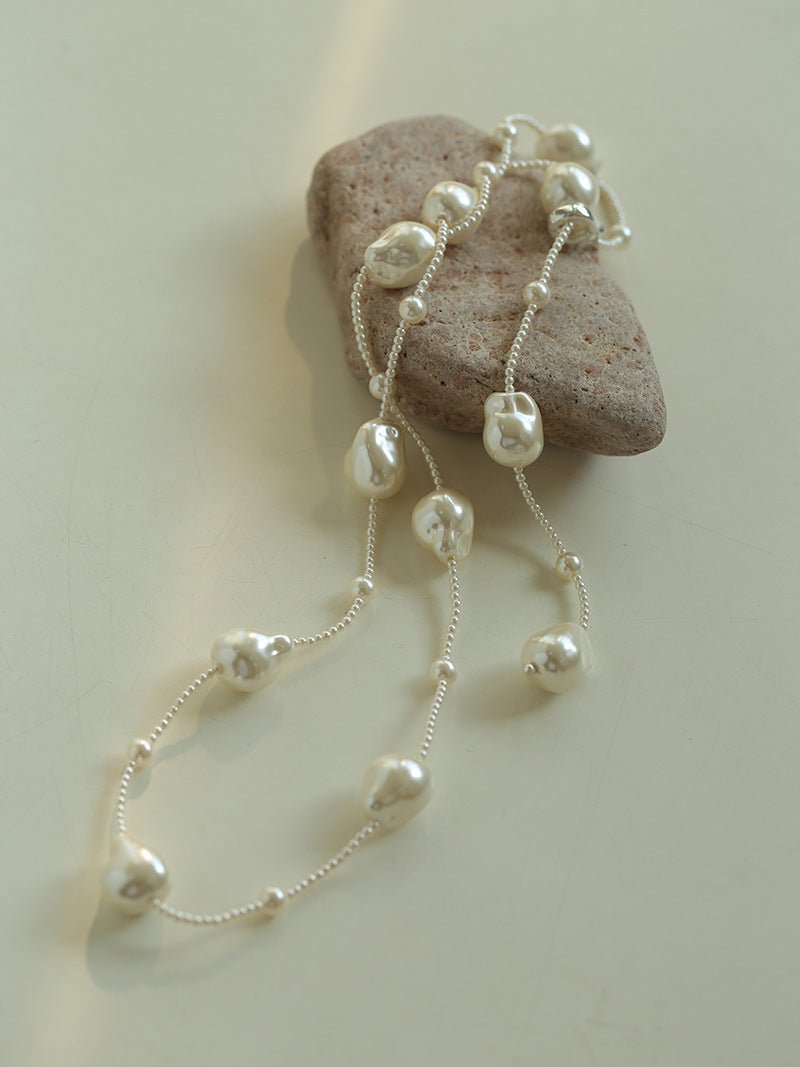 Long Y - shaped Faux Baroque Chain Necklace - floysun