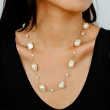 Long Y - shaped Faux Baroque Chain Necklace - floysun
