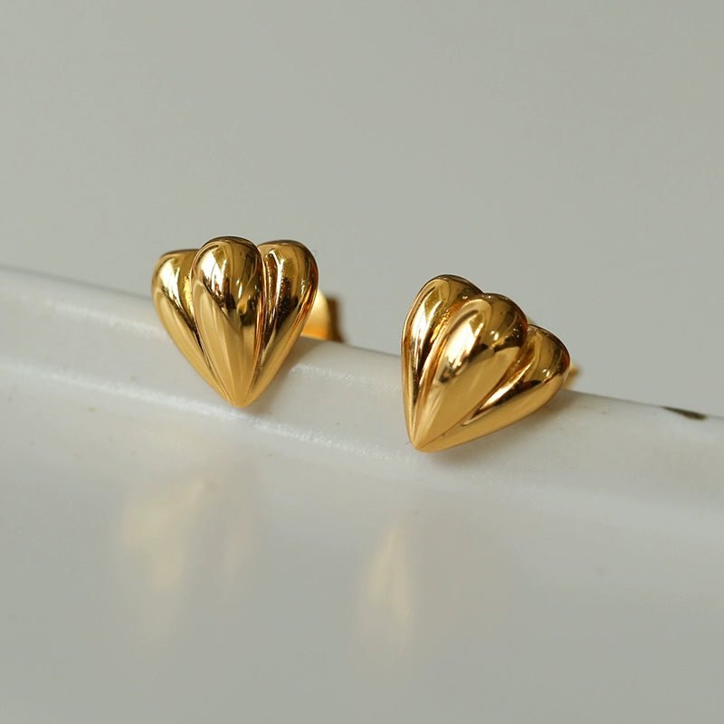 Love Heart Stud Earrings - floysun
