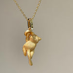 Lucky Cat Pendant Necklace – 925 Sterling Silver with Pink Gem & Gold Coin - floysun