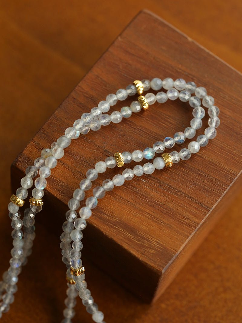 Lucky Clover Labradorite Charm Necklace - floysun