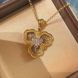 Lucky Clover Opera Heart Necklace - floysun