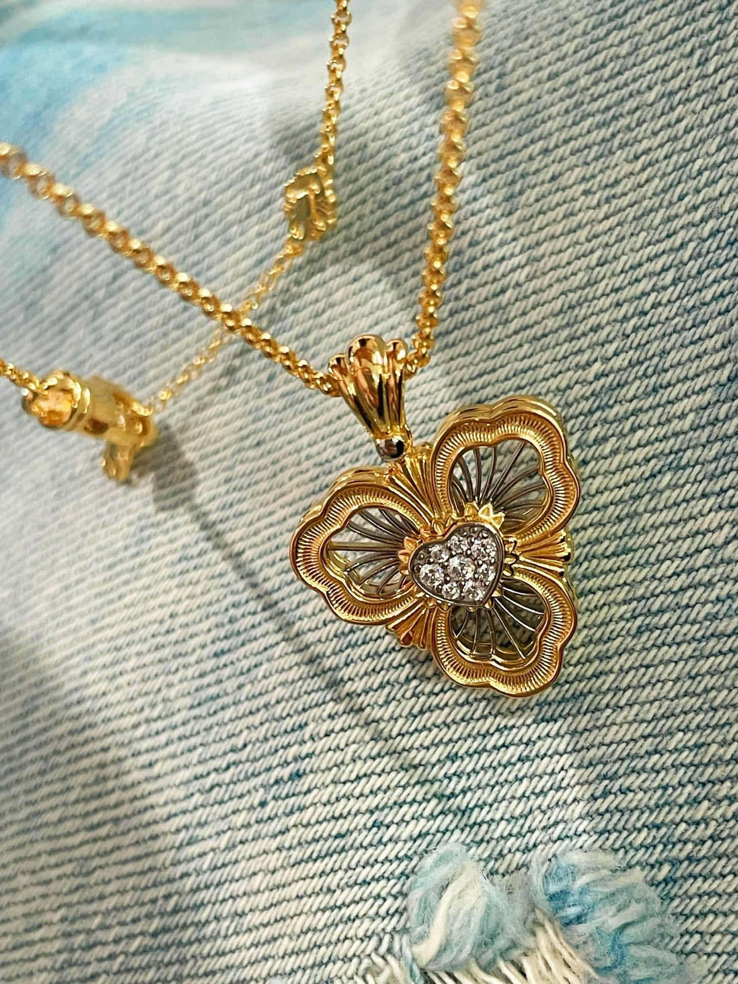 Lucky Clover Opera Heart Necklace - floysun
