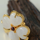 Lucky Clover White Crystal Brooch - floysun