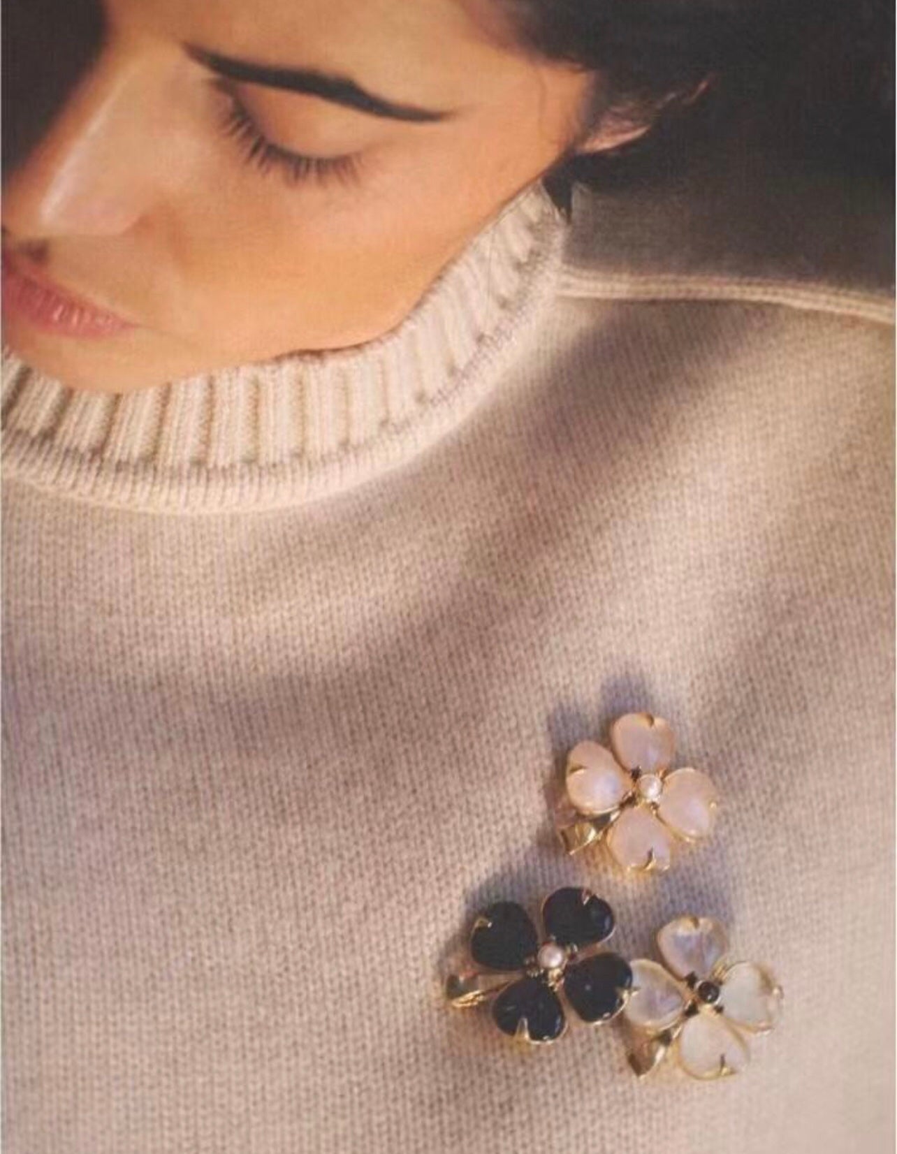 Lucky Clover White Crystal Brooch - floysun