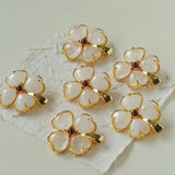 Lucky Clover White Crystal Brooch - floysun