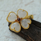 Lucky Clover White Crystal Brooch - floysun