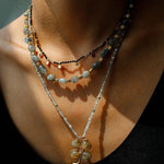 Lucky Four - leaf Clover Labradorite Charm Necklace - floysun