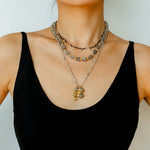 Lucky Four - leaf Clover Labradorite Charm Necklace - floysun