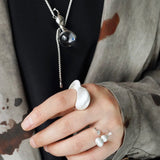 Lucky Gourd Crystal Necklace – Adjustable Long Natural Stone Pendant - floysun
