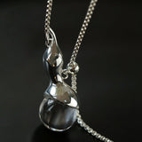 Lucky Gourd Crystal Necklace – Adjustable Long Natural Stone Pendant - floysun