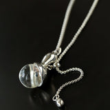 Lucky Gourd Crystal Necklace – Adjustable Long Natural Stone Pendant - floysun