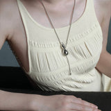 Lucky Gourd Crystal Necklace – Adjustable Long Natural Stone Pendant - floysun