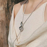 Lucky Gourd Crystal Necklace – Adjustable Long Natural Stone Pendant - floysun