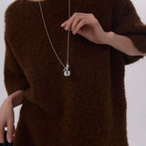 Lucky Gourd Crystal Necklace – Adjustable Long Natural Stone Pendant - floysun
