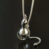 Lucky Gourd Crystal Necklace – Adjustable Long Natural Stone Pendant - floysun