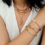 Lucky Little Fish Bracelet Turquoise Beads or Pink Cord - floysun