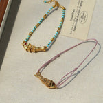 Lucky Little Fish Bracelet Turquoise Beads or Pink Cord - floysun