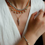 Lucky Little Fish Bracelet Turquoise Beads or Pink Cord - floysun