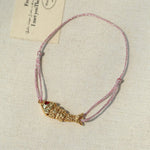 Lucky Little Fish Bracelet Turquoise Beads or Pink Cord - floysun
