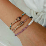 Lucky Little Fish Bracelet Turquoise Beads or Pink Cord - floysun