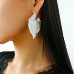 Luminous Series Shimmering Diamond Tassel Earrings - floysun