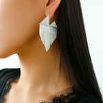 Luminous Series Shimmering Diamond Tassel Earrings - floysun
