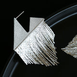 Luminous Series Shimmering Diamond Tassel Earrings - floysun