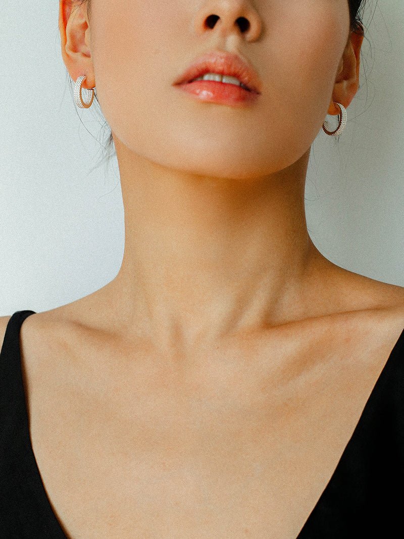 Luminous Series Shimmering Hoop Earrings - floysun