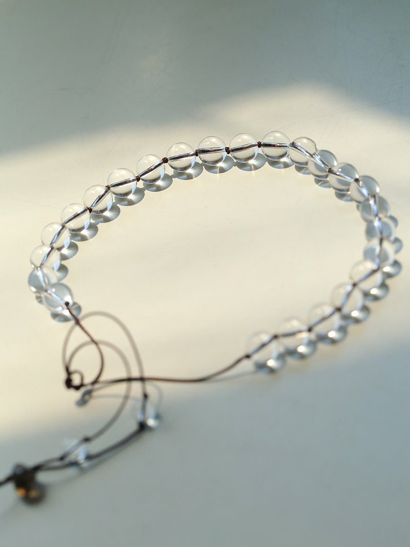 Lunar Drift – White Quartz & Smoky Quartz Open - Ended Tassel Necklace - floysun