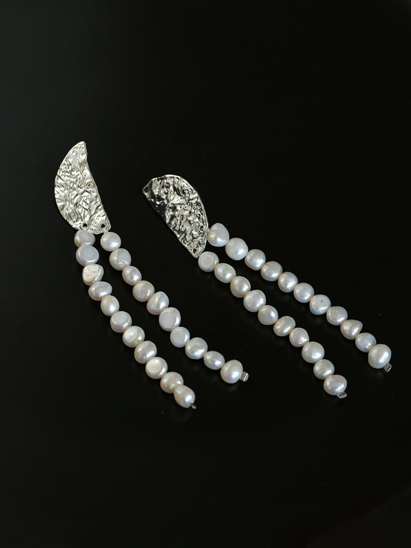 Lunar Glow Long Pearl Earrings - floysun
